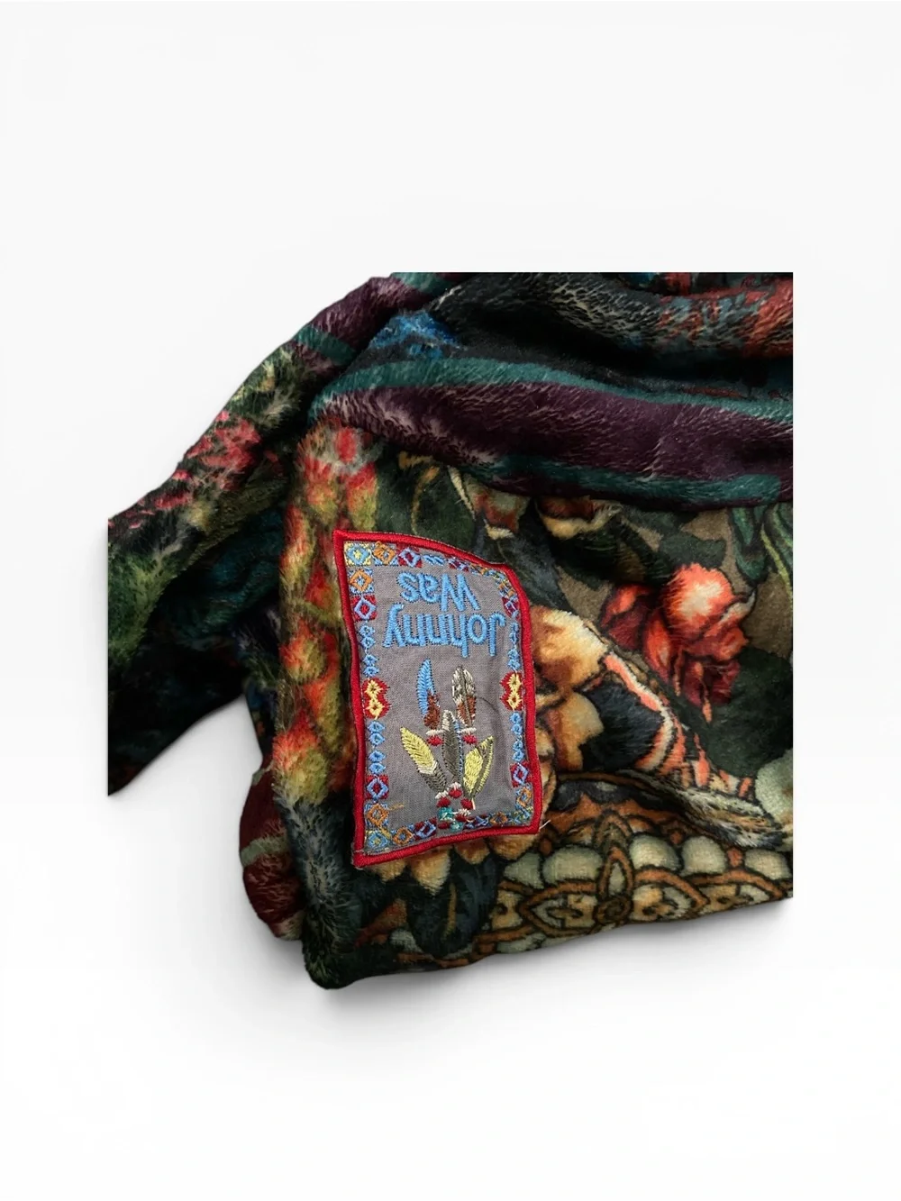 Johnny Was Boho Patchwork Velvet Tote Bag in Multi